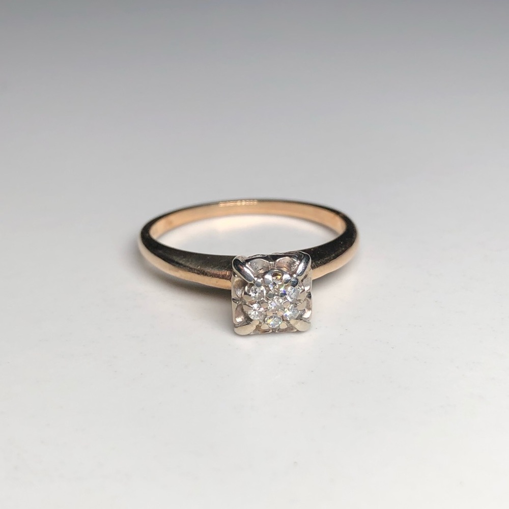 Antique 14KT Yellow Gold Diamond Ring